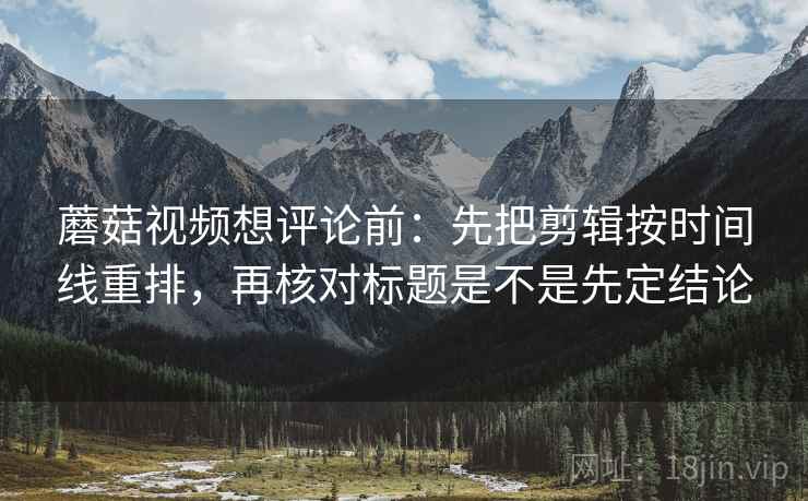 蘑菇视频想评论前：先把剪辑按时间线重排，再核对标题是不是先定结论