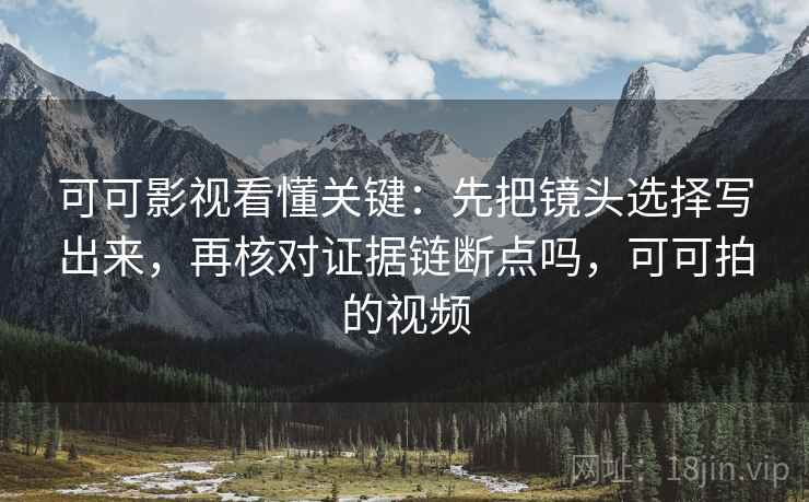 可可影视看懂关键：先把镜头选择写出来，再核对证据链断点吗，可可拍的视频